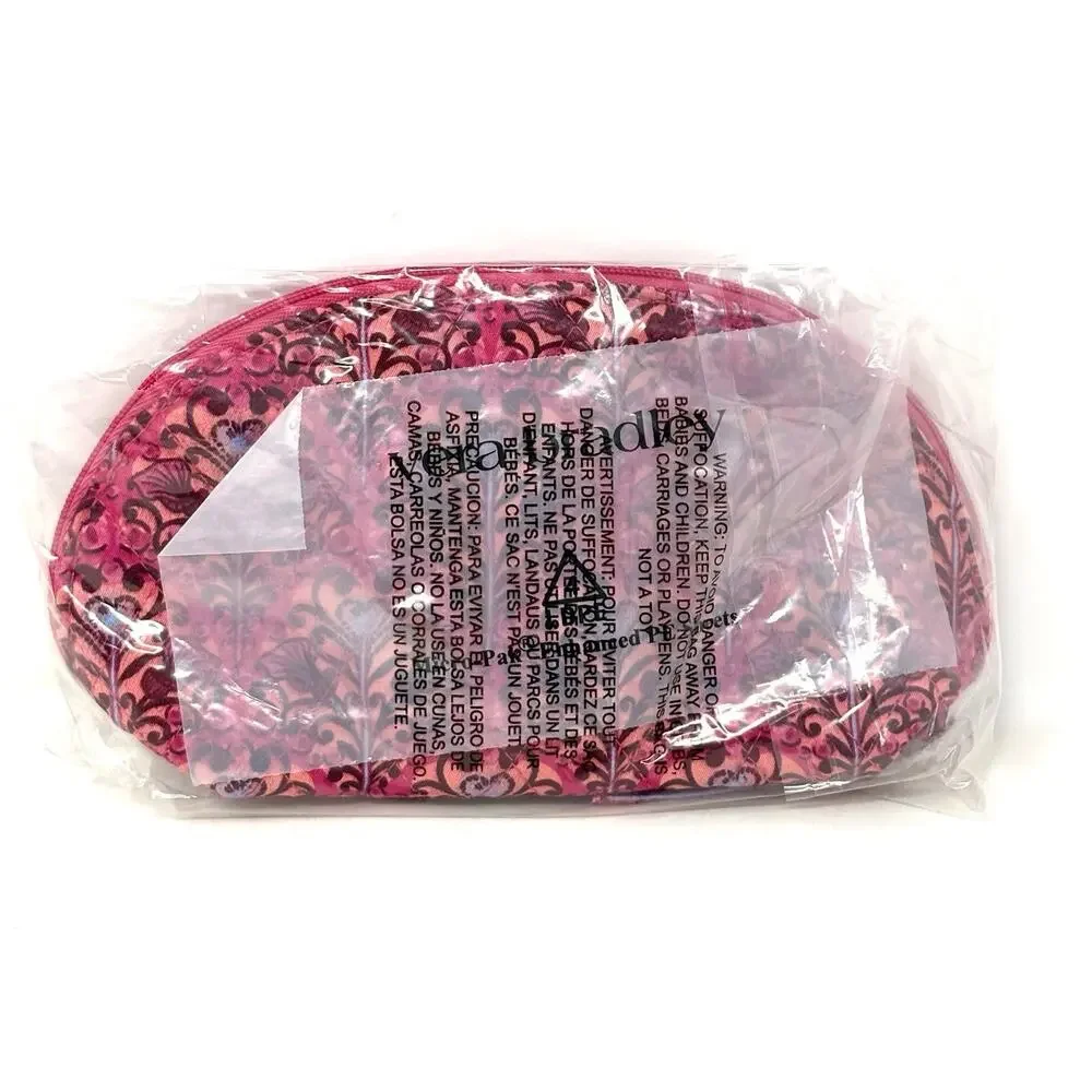 Vera Bradley Wicked Mini Dome Cosmetic Bag Makeup Pouch Bewitching Pink Small